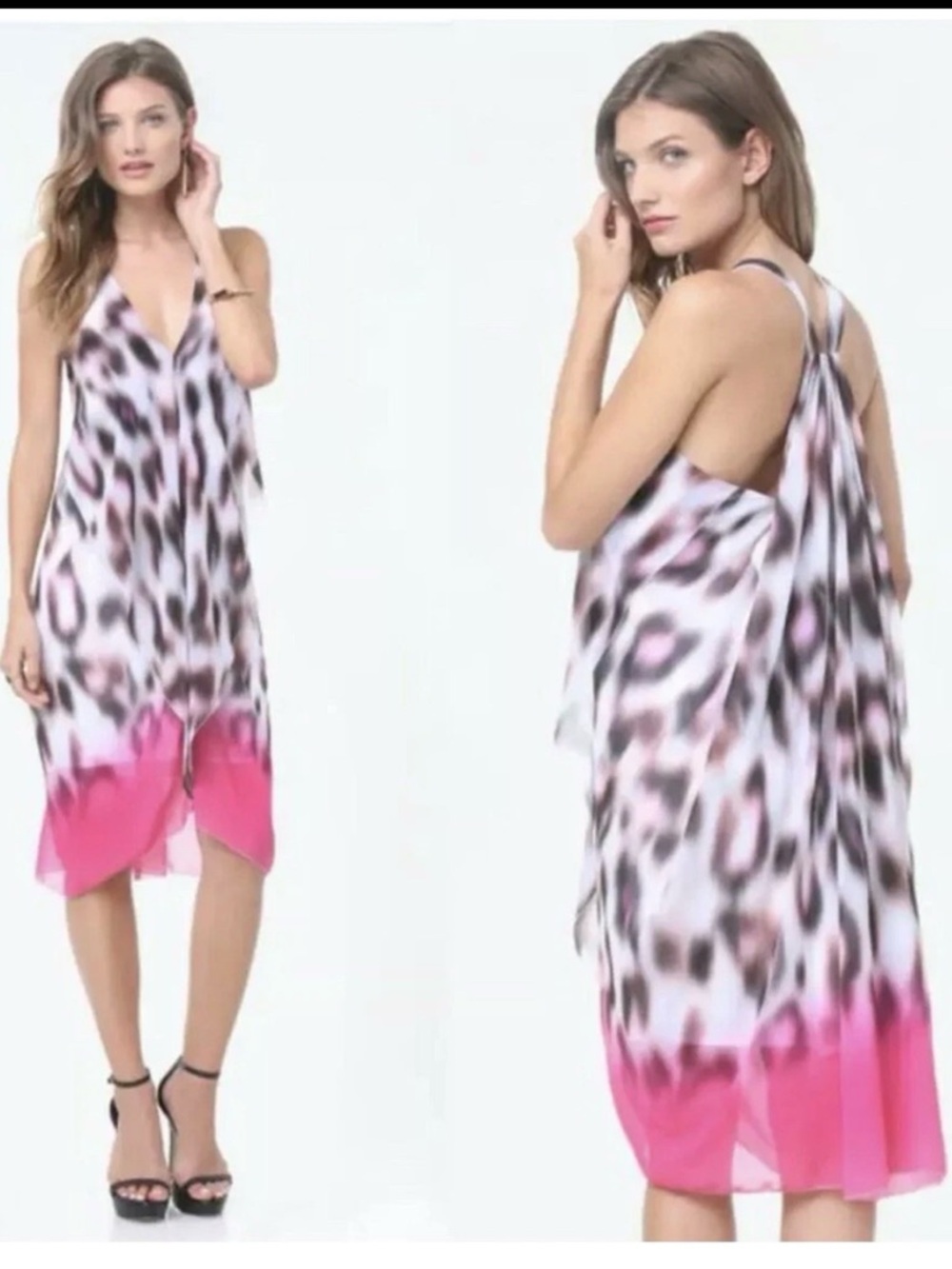 bebe Pink Ombre Animal-Print Sleeveless Dress - Picture 4 of 6